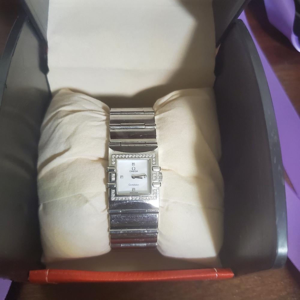 - 🖤OMEGA CONSTELLATION Mother Pearl &Diamond ST STEEL Women Watch VERY RARE-EUC - Picture 4 of 4